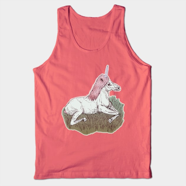 Resting Unicorny Tank Top by minniemorrisart